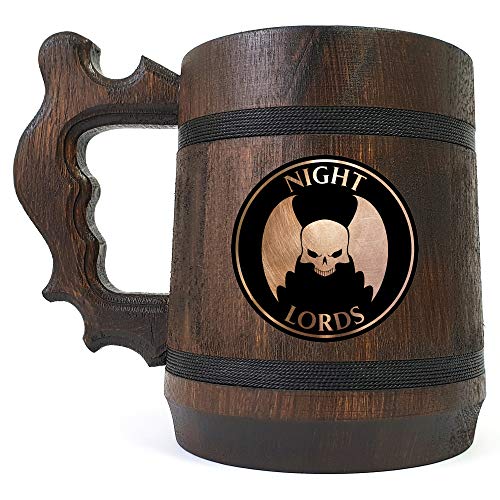 לורדי לילה ספל בירה מעץ, Warhammer 40K בירה חרוטה שטיין, מתנת בירה בהתאמה אישית לגיימר, טנקארד מעץ בעבודת