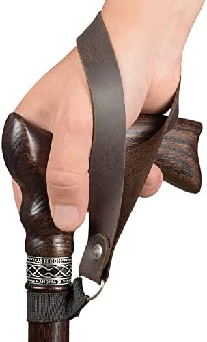 רצועת מקל עור בעבודת יד אסטרום-רצועת יד מסוגננת לקנים ומקלות הליכה