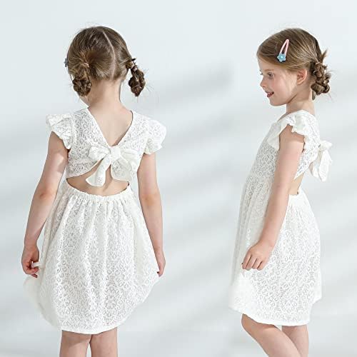 פעוטות לתינוקות לבוש תלבושות בגדי קיץ שרוול שרוול שרוול תחרה שמלות מסיבות נסיכה לבנות 2-7T