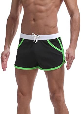 מכנסיים קצרים של DTone Mens קצרים לפיתוח גוף ריצה של מכנסי שלל כושר מכנסיים קצרים ברשת סקסית של