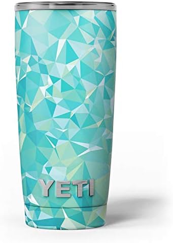 תכנן Skinz Teal Geometric V13 - ערכת גלישת ויניל מדבקות עור תואם לכוסות הכוס של Cooler Cooler יותר