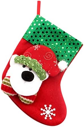 תיק חג המולד מתנה לקישוט חג המולד גרבי גרביים ממתקים תיק קטן קישוט מתנה מלאכה גרלנד חיצונית 100 רגל