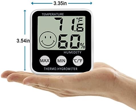 דיגיטלי מדחום מקורה מדדי לחות לחות מד טמפרטורת חדר צג גדול תצוגת מקסימום / דקות רשומות עבור בית