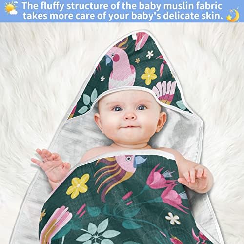 Vvfelixl מגבת עם מגבות ברדס לתינוק דפוס סופג מגבות לתינוקות כותנה מגבת רחצה רכה לתינוק, פעוט 30x30in