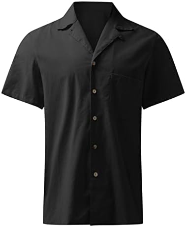 חולצת ZDFER הוואי לגברים, צמרות רופפות מזדמנים של קיץ שרוול קצר כותנה כותנה כותנה למטה חולצות חופשות חוף חולצות