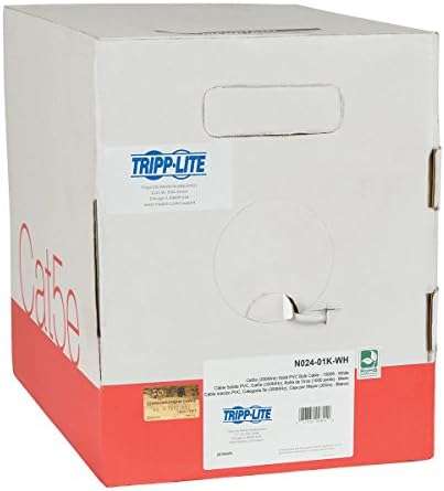 Tripp Lite 1000ft Cat5 / Cat5e כבל בתפזורת, PVC מוצק CMP PVC, כחול 1000 '