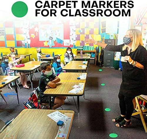 BWLKY 50 pcs סמני שטיחים בכיתה נקודות רצפה של שטיחים מעגלים מקומות לילדים, תלמידים, מורים, גן