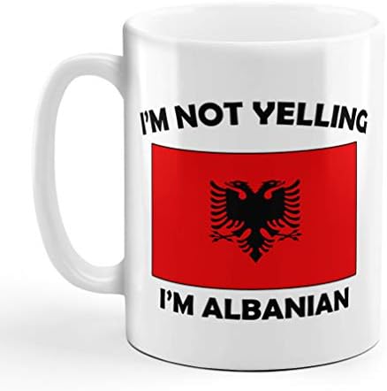 אני לא צועק אני אלבנית אלבניה אלבנים קרמיקה קפה תה ספל כוס חג המולד חנוכה מתנה עבור גברים & מגבר; נשים