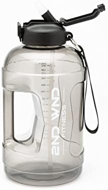 שני כושר שני כושר 2.2L חצי ליטר BPA בקבוק מים חופשי עם מכסה קש מכוסה בשרוול אחסון מבודד
