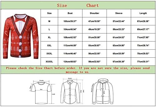 חולצות טריקו לחג המולד של XXBR לגברים, תלת מימד מצחיק חג המולד סנטה קלאוס הדפס ג'נטלמן עניבת תלבוש