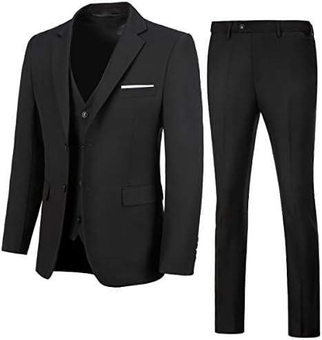 חליפות גברים 3 חלקים חליפות דקיקות לגברים חליפות טוקסידו לנשף חתונה שחור חליפת גברים מכנסיים אפוד גברים
