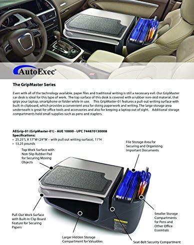 Autoexec Aue71000 שולחן רכב Gripmaster עם מהפך כוח