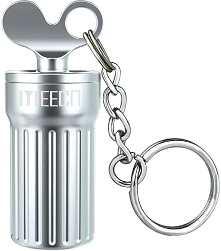 MEECN MINI מחזיק מפתחות מחזיק גלולה אטום למים מיכל גלולה ניידת קופסת גלולה דקורטיבית מארז מארגן