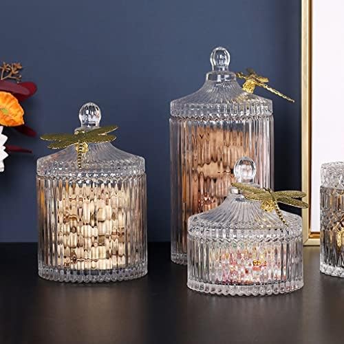 HGGDKDG זכוכית ממתקים צנצנת פרפר אחסון צנצנת תכשיטים לסלון יצירתי עם קופסת תכשיטים מכסה קישוט אחסון ביתי