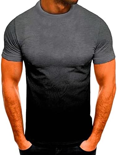 גברים עם שרוול קצר של שרוול קצר חולצה קלה משקל קלה רזה כושר טי טריק