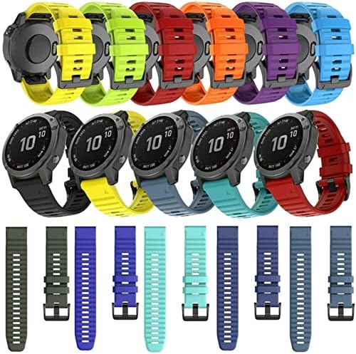 Murve 26 20 22 ממ סיליקון מהיר מהיר רצועת שעון לרצועת Garmin fenix 7x 6x Watch EasyFit Strap Strap