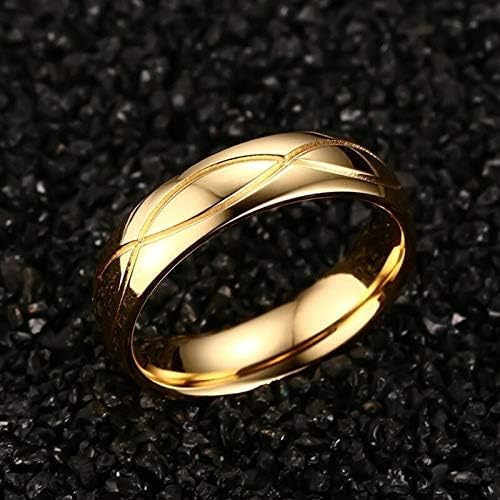 תכשיטי אאורה מצופה זהב 18 קראט נירוסטה טבעת אירוסין טבעת זוג חתונה גודל 5-13