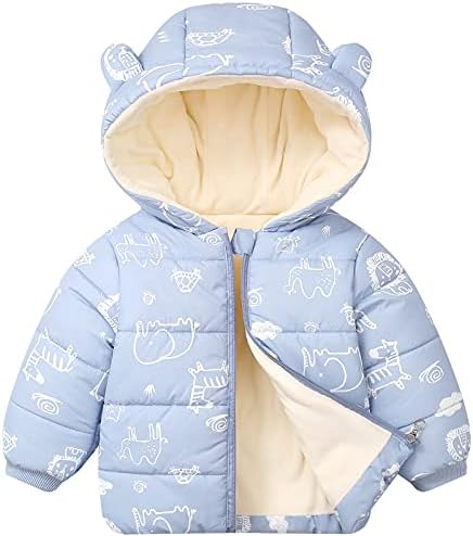 לבנים בנות מעילי פליס מעילי תינוק מרופדים פעוט כחול ילדים קטנים תלבושות חמודות