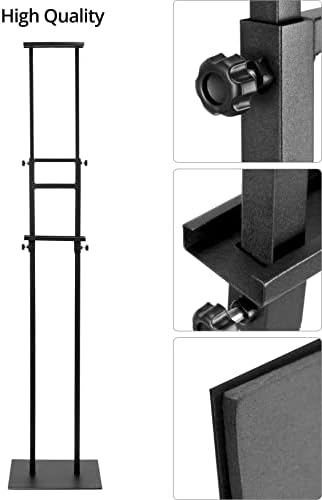 עמדת פוסטר Qwork, 2 חבילות עמדת שילוט דו צדדיות עמדת הדן, מחזיק שלטים עומדים רצפה, גובה מתכוונן עד