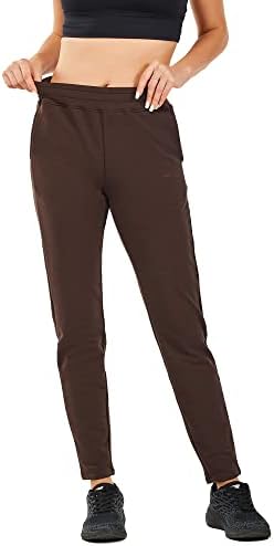 Gramval Women's Joggers Pants משקל בינוני המריץ מכנסי טרנינג עם כיסים מכנסיים מזדמנים מחודדים לאתלטיים לאימון,