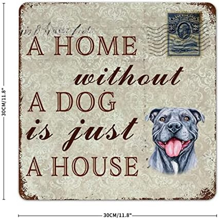 בית ללא כלב הוא רק בית בולדוג בית כלב מצחיק שלט מתכת כלב הדפסי כפה שלט צלחת מתכת רטרו קיר כלב קיר תלוי קישוט