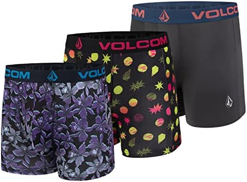 תקצירי בוקסר של Volcom Mens 3 חבילה תחתוני בוקסר של Poly Spandex Performance תחתונים