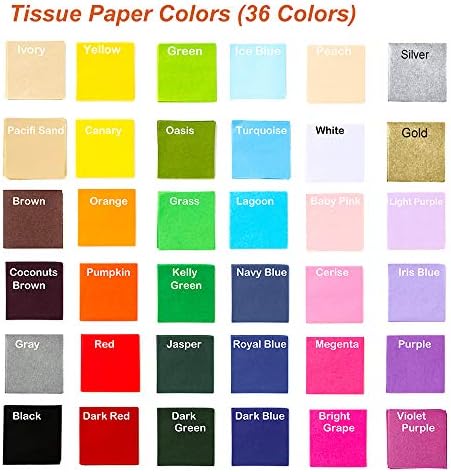 360 גיליונות 4 גדלים נייר טישו 8.3 11.7 בתפזורת 36 צבעים עבור נייר קרפט סקראנץ ' אמנות פום פומס נייר פרחים