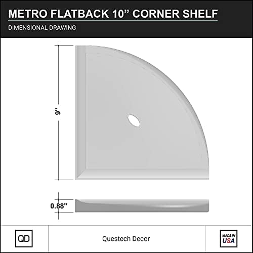 Questech Décor 10 אינץ 'מדף מקלחת פינתי קאדי אמבטיה, מדף מקלחת פינתי רכוב על קיר, מדף רטרו לקירות מקלחת אריחים,