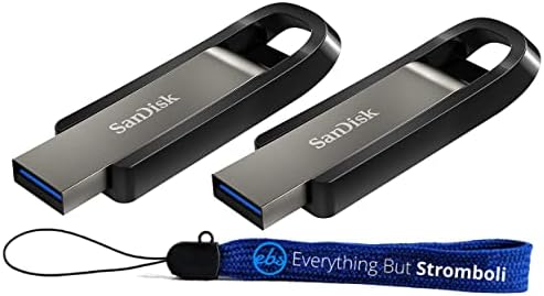 Sandisk Extreme Go 128GB USB 3.2 כונן הבזק למחשב, צרור מחשב נייד עם הכל מלבד שרוך סטרומבולי