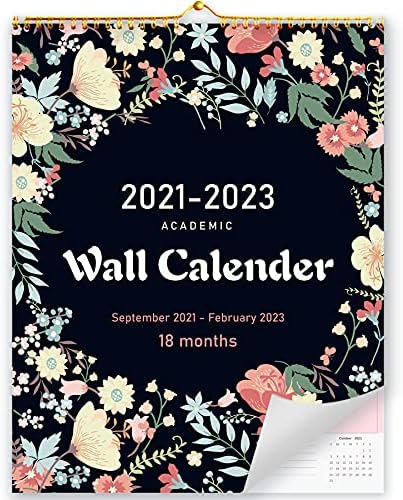 2021-2022 לוח שנה, 18 לוח שנה קיר חודשי 2021-2022, 14 x 11, לוח שנה גדול עם תאריכי ג'וליאן, נייר עבה, דפוס רקע