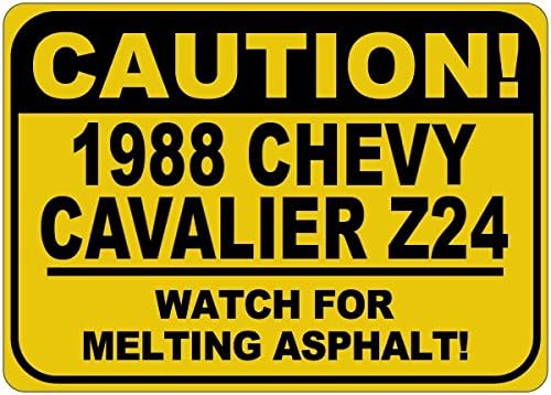 1988 88 Chevy Cavalier Z24 זהירות שלט אספלט - 12X18 אינץ '