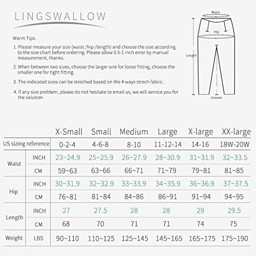 מכנסי יוגה במותניים גבוהות של Lingswallow - מכנסי יוגה עם כיסים בקרת בטן, 4 דרכים אימון המריץ חותלות יוגה