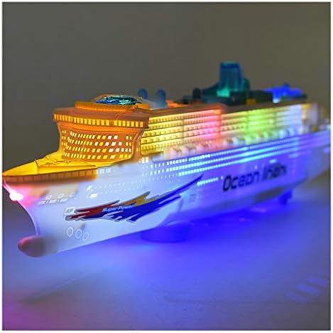 ווניני צבעוני אוניית אוקיינוס ​​ספינת שייט סירת סירת אור חשמלית להבהב צליל אור, 50x13x5 סמ/19.7x5.1x2