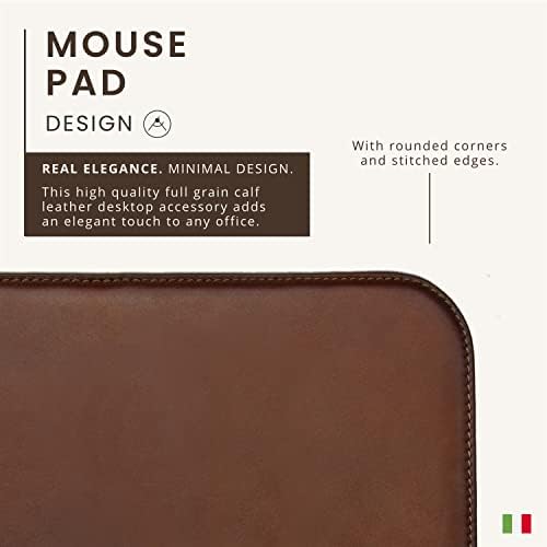 מרוז איטלקי עור משטח עכבר לבית או במשרד שולחן עבודה, בעבודת יד באיטליה, דבש