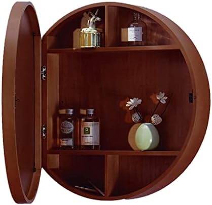 פיפור אמבטיה ארון תרופות עגול מראה ארון, מעגלי אחסון ארון, צמודי, ניתן לסובב 180 עבור התקנה