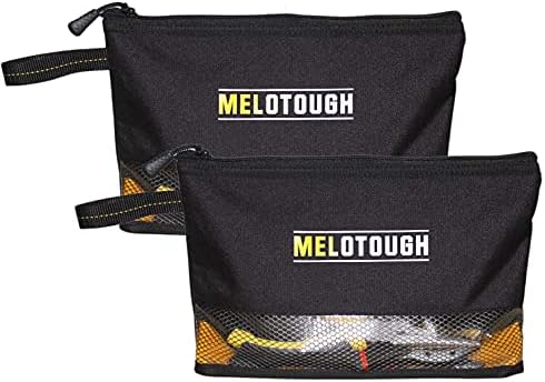 Melotough 2 Pack כלי רוכסן רוכסן מארגן אחסון עמיד + שקית אטב אדירה עם חלון רשת ונהלות תלויות