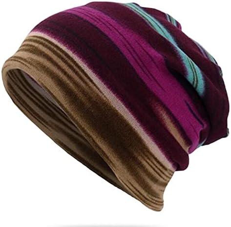 יוניסקס ראש לעטוף צעיף דק 2 ב 1 לפרוע פסים אופנה טורבן להמרה כפת הכימותרפיה כובע צעיף לנשים גברים