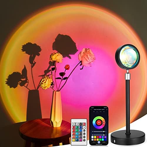 שקיעת מנורת הקרנה עם מרחוק & טלפון אפליקציה שליטה מרובה צבעים שקיעת אור מקרן צבע שינוי הוביל