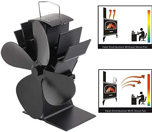 אח רדיאטור חיסכון באנרגיה שחור אח 4 להבי חום מופעל תנור מאוורר יומן עץ צורב שקט בית אח מאוורר יעיל