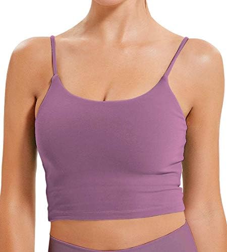 Happyon נשים ספורט ספורט חדר כושר Longline Cami Athletic Running Top Top