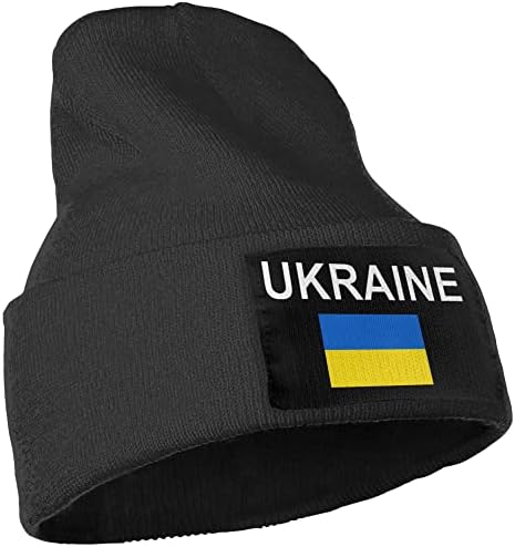 מוקסון אוקראיני דגל לסרוג כפת חורף כובעי עבור גברים ונשים סרוג באזיקים גולגולת כובע