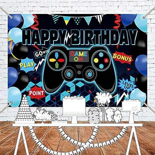 בלימס משחק על רקע בני שמח יום הולדת וידאו משחק רקע רמה עד ילדים יום הולדת ספקי צד שחור וכחול