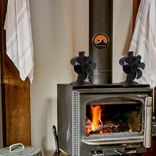 חום מופעל תנור מאוורר, אנרגיה חיסכון 6 שחור ללא חשמלי אח מאוורר הפעלה אוטומטית עבור אוכל חדר