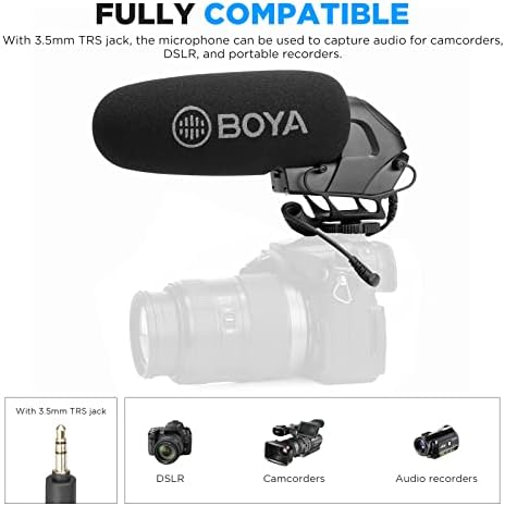 Boya by-BM3032 מקצועי חיצוני במיקרופון מצלמה עבור DSLR מצלמות וידיאו אנדרואיד טלפון סמארטפון אייפון רובה