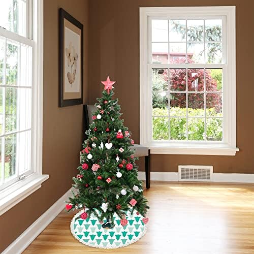 Xollar 48 אינץ 'גדול חצאית חג המולד חצאית עצים ירוקים לחג המולד, קישוטים לעץ חג המולד לחג מסיבת חורף שנה חדשה