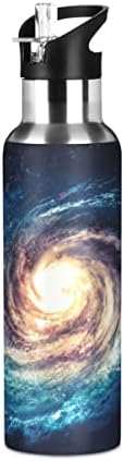 Glaphy Spiral Galaxy 32 גרם בקבוק מים, בקבוק מים עם מכסה קש מבודד נירוסטה, לריצה, הליכה, נסיעות,