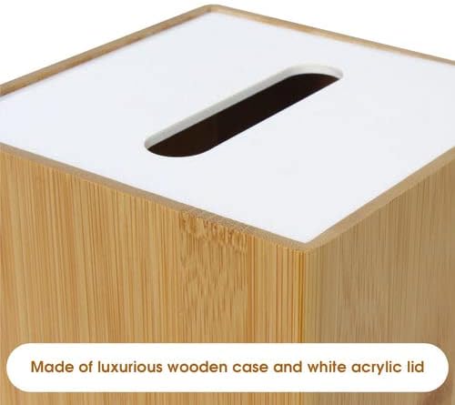 JackCubedesign Bamboo Bamboo Coxue רקמות לבנה מחזיק אקרני מארז מארז מארז קופסת מפיות מארגן מפית-: MK340A