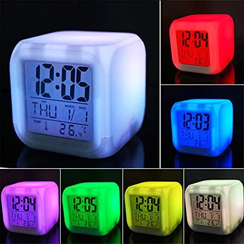 7 ColoralArm Clock Led שעון דיגיטלי החלפת לילה אור זוהר שעון שולחן ילדים נואש ילדים מתנה אריה זכר על שדות חומים