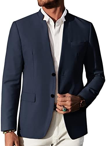 ג 'יי פול ג' ונס גברים מקרית חליפה בלייזר מעילי סטנד מנדרינית צווארון ספורט מעיל