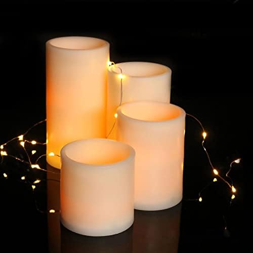 נרות ללא להבות מהבהבים עם טיימר ושינוי צבע בקר מרחוק לחג המולד של ליל כל הקדושים, 4 חבילות נרות מציאותיים